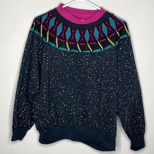 Vintage Chauvin Beaucoup Multicolored 80s Retro Bill Cosby Inspired Sweater